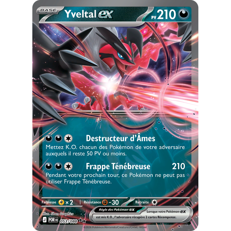 Carte Pokémon Yveltal-ex 053/088 Double rare Équilibre Parfait