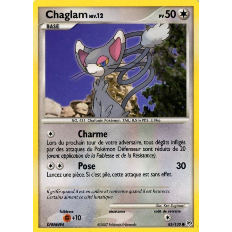 Carte Pokémon Chaglam 83/130 Commune Diamant & Perle (JCC)