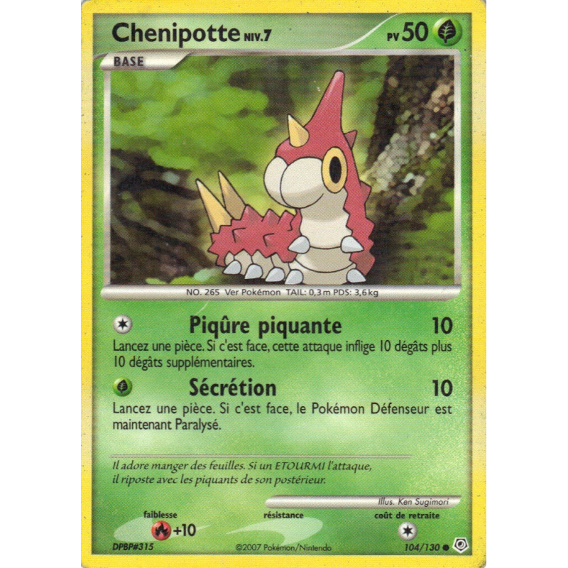 Carte Pokémon Chenipotte 104/130 Commune Diamant & Perle (JCC)