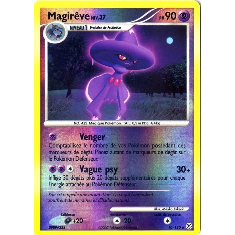 Carte Pokémon Magirêve 10/130 Holographique Diamant & Perle (JCC)