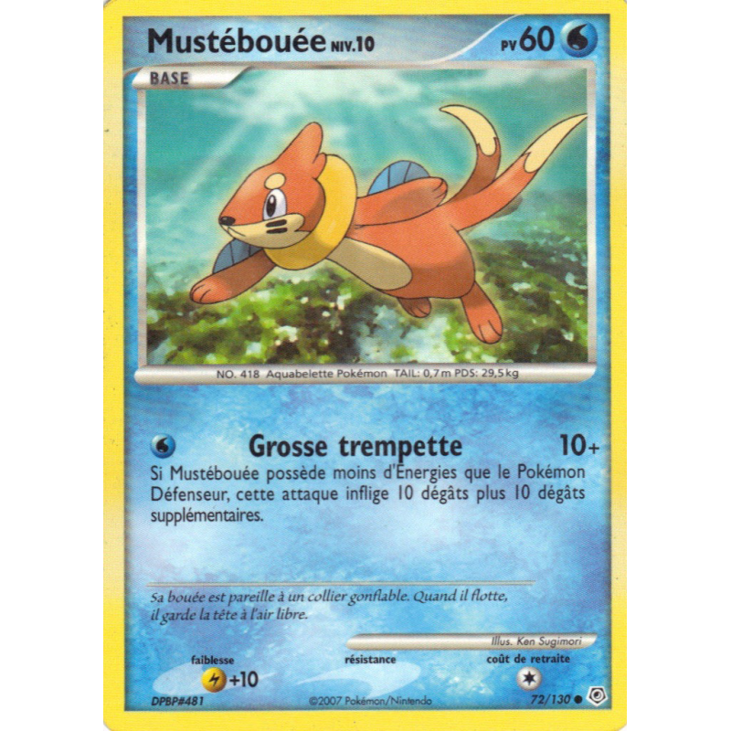 Carte Pokémon Mustébouée 72/130 Commune Diamant & Perle (JCC)