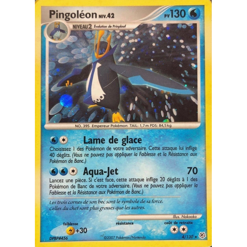 Carte Pokémon Pingoléon 4/130 Holographique Diamant & Perle (JCC)