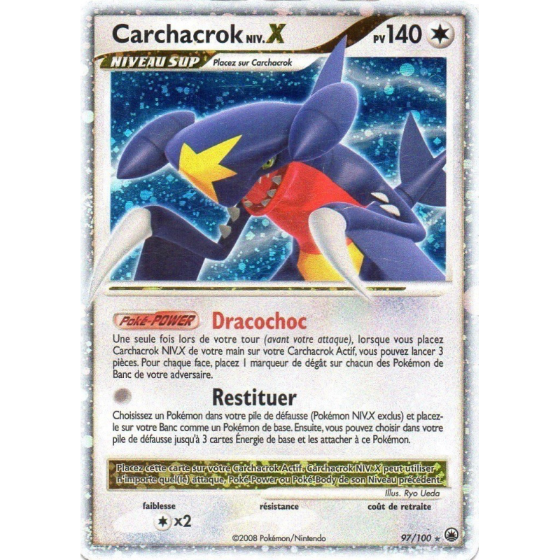Carte Pokémon Carchacrok NIV.X 97/100 NIV.X Aube Majestueuse