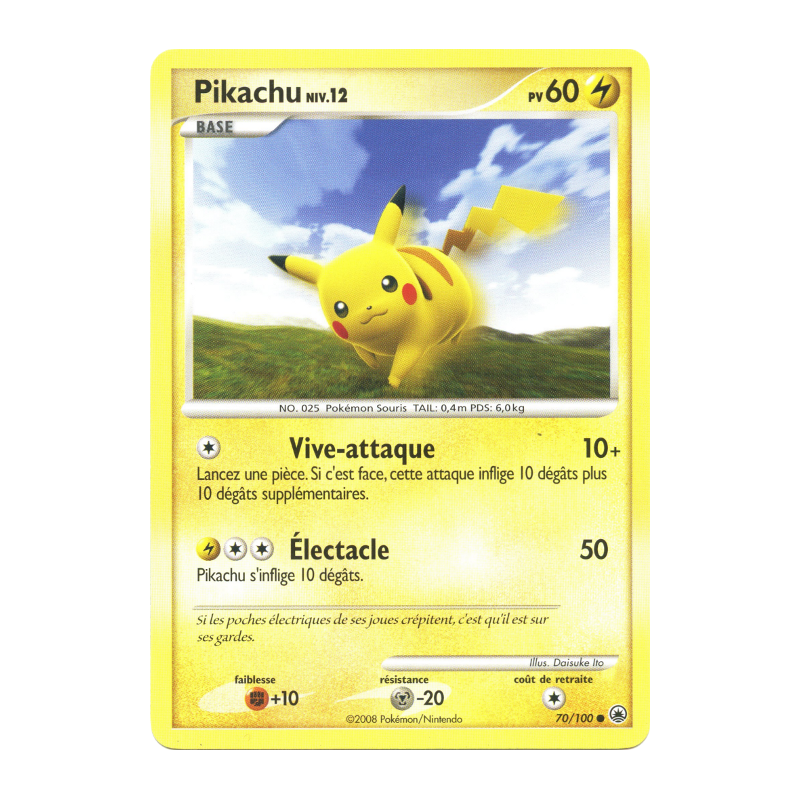 Carte Pokémon Pikachu 70/100 Commune Aube Majestueuse
