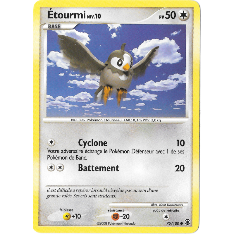 Carte Pokémon Étourmi 75/100 Commune Aube Majestueuse