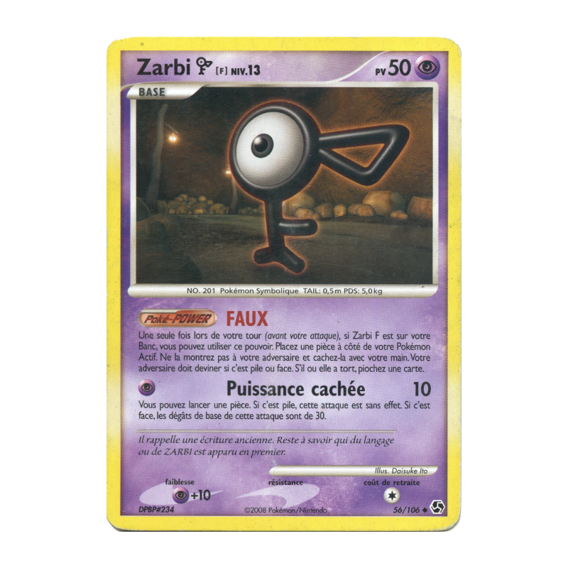 Carte Pokémon Zarbi F 56/106 Peu commune Duels au sommet