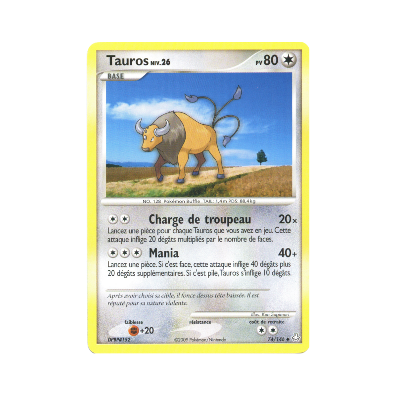 Carte Pokémon Tauros 74/146 Peu commune Éveil des Légendes