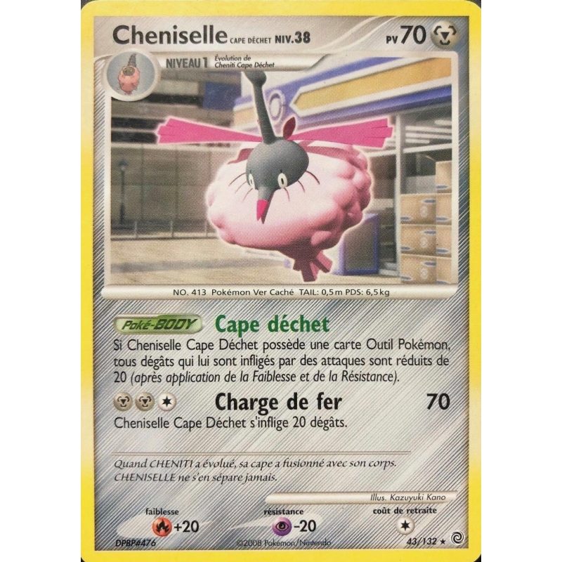 Carte Pokémon Cheniselle Cape Déchet 43/132 Rare Merveilles Secrètes