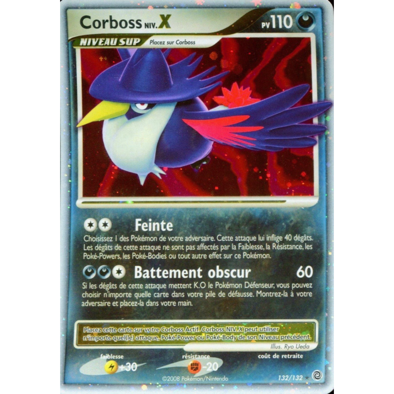 Carte Pokémon Corboss NIV.X 132/132 NIV.X Merveilles Secrètes