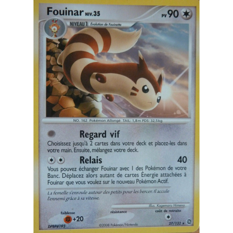 Carte Pokémon Fouinar 27/132 Rare Merveilles Secrètes