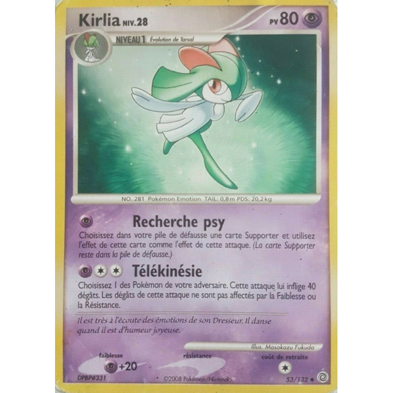 Carte Pokémon Kirlia 53/132 Peu commune Merveilles Secrètes
