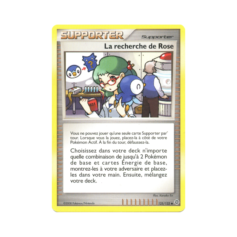 Carte Pokémon La recherche de Rose 125/132 Peu commune Merveilles Secrètes