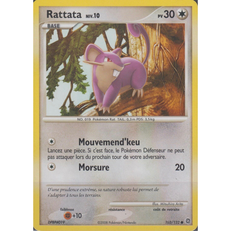 Carte Pokémon Rattata 103/132 Commune Merveilles Secrètes
