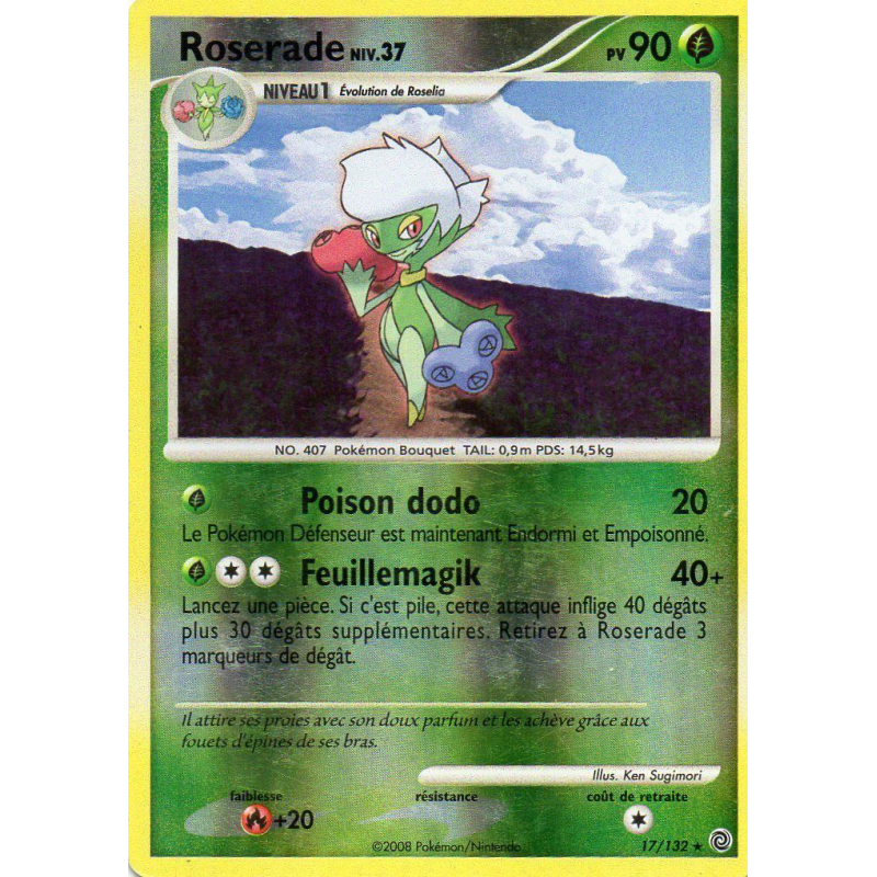 Carte Pokémon Roserade 17/132 Holographique Merveilles Secrètes