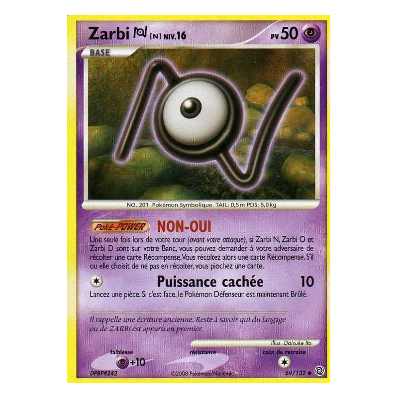 Carte Pokémon Zarbi N 69/132 Peu commune Merveilles Secrètes