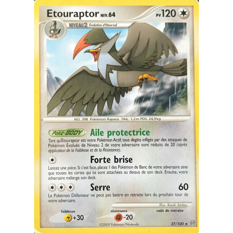 Carte Pokémon Etouraptor 27/100 Rare Tempête