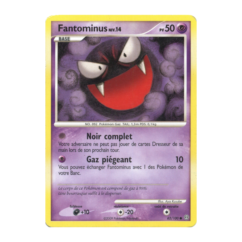 Carte Pokémon Fantominus 62/100 Commune Tempête