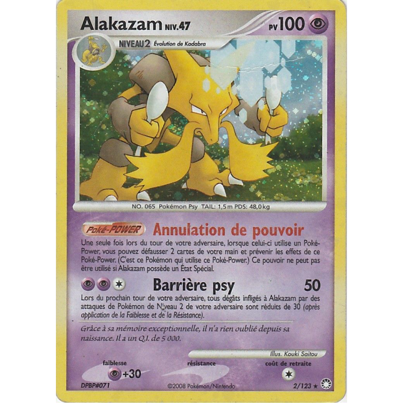 Carte Pokémon Alakazam 2/123 Holographique Trésors Mystérieux