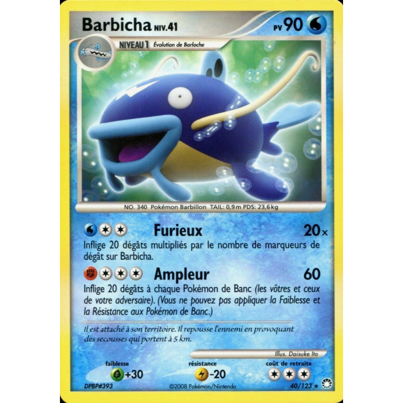 Carte Pokémon Barbicha 40/123 Rare Trésors Mystérieux