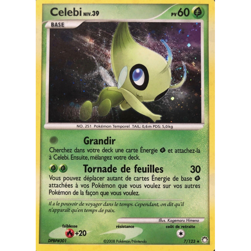Carte Pokémon Celebi 7/123 Holographique Trésors Mystérieux