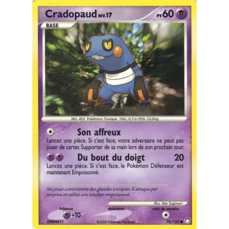Carte Pokémon Cradopaud 78/123 Commune Trésors Mystérieux