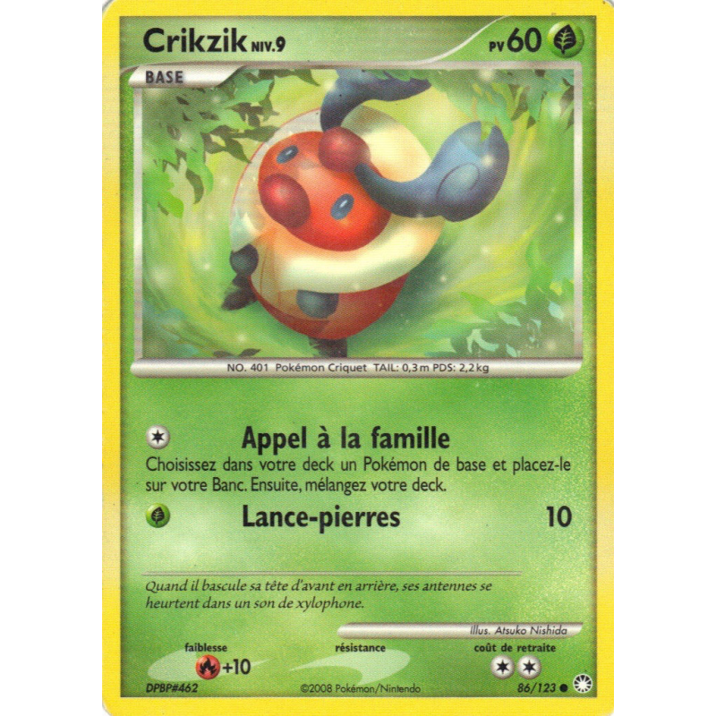 Carte Pokémon Crikzik 86/123 Commune Trésors Mystérieux