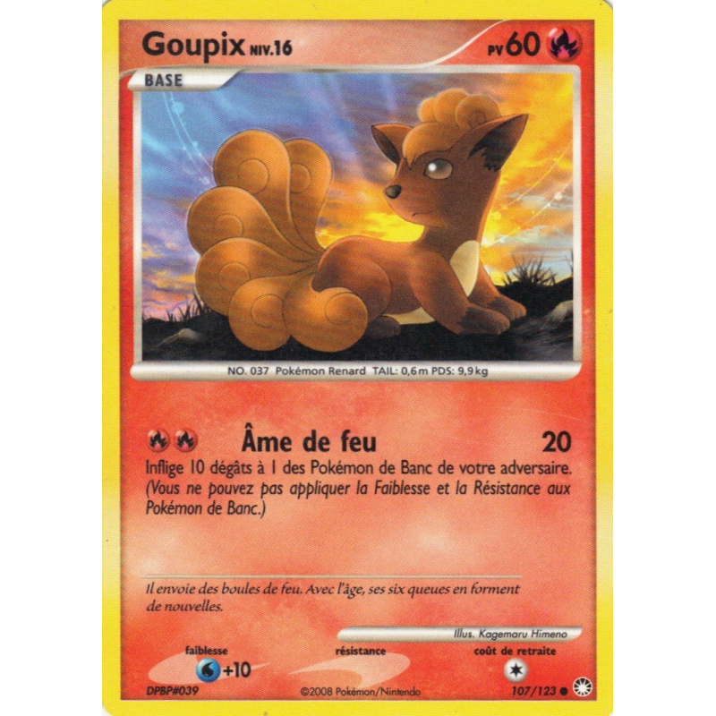 Carte Pokémon Goupix 107/123 Commune Trésors Mystérieux