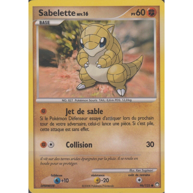 Carte Pokémon Sabelette 96/123 Commune Trésors Mystérieux