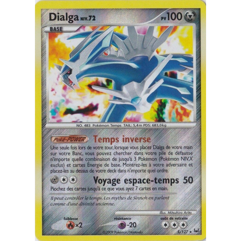 Carte Pokémon Dialga 5/127 Holographique Platine (JCC)