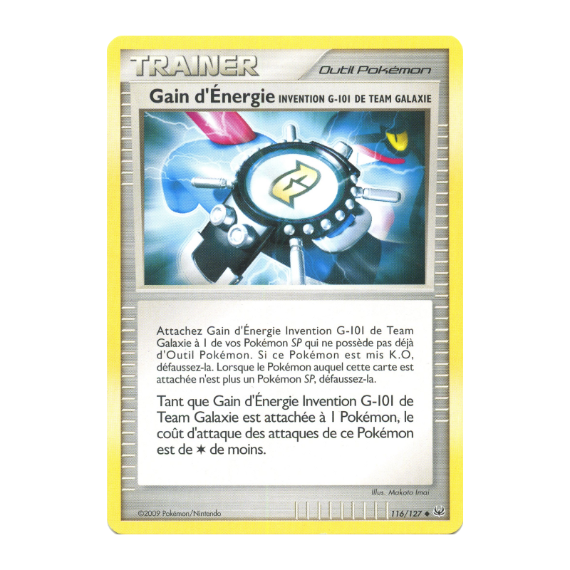 Carte Pokémon Gain d'Énergie Invention G-101 de Team Galaxie 116/127 Peu commune Platine (JCC)