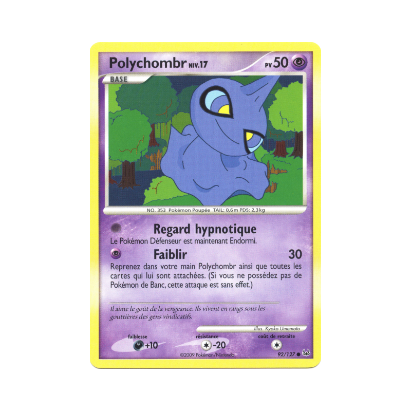 Carte Pokémon Polychombr 92/127 Commune Platine (JCC)