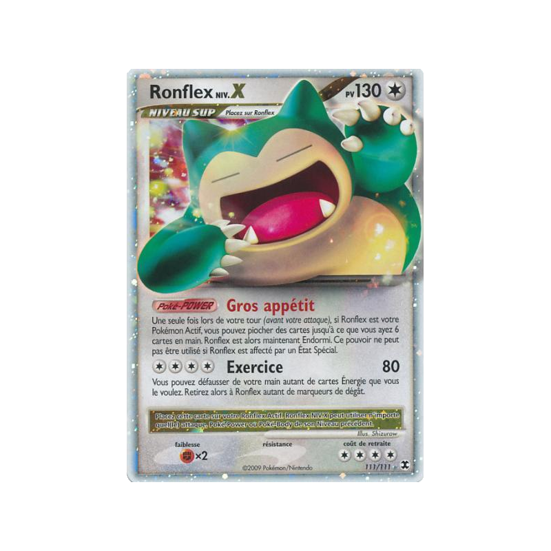 Carte Pokémon Ronflex NIV.X 111/111 NIV.X Rivaux Émergeants