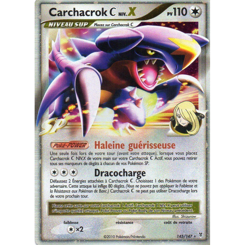 Carte Pokémon Carchacrok C NIV.X 145/147 Vainqueurs Suprêmes