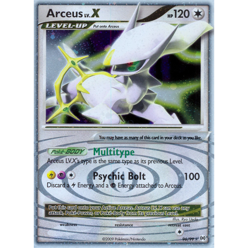 Carte Pokémon Arceus LV.X 96/99 NIV.X Platinum Arceus