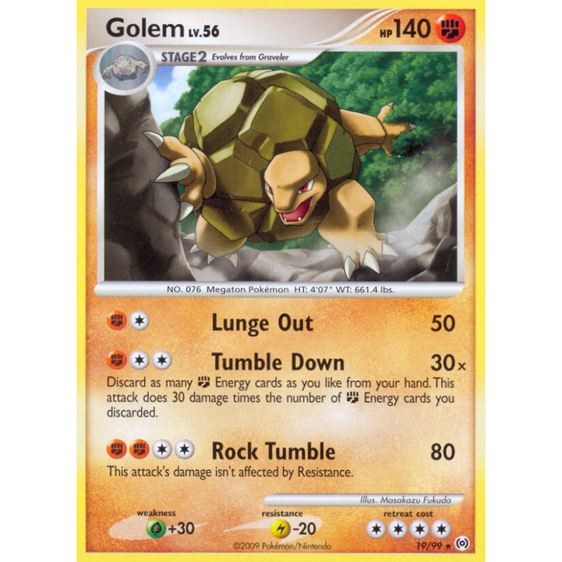 Carte Pokémon Golem 19/99 Rare Platinum Arceus
