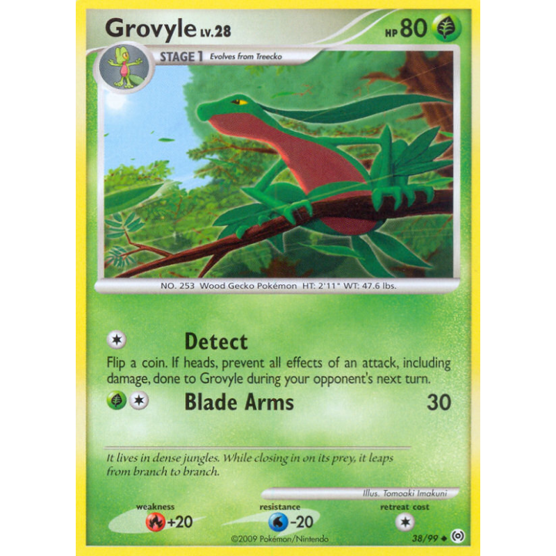 Carte Pokémon Grovyle 38/99 Peu commune Platinum Arceus