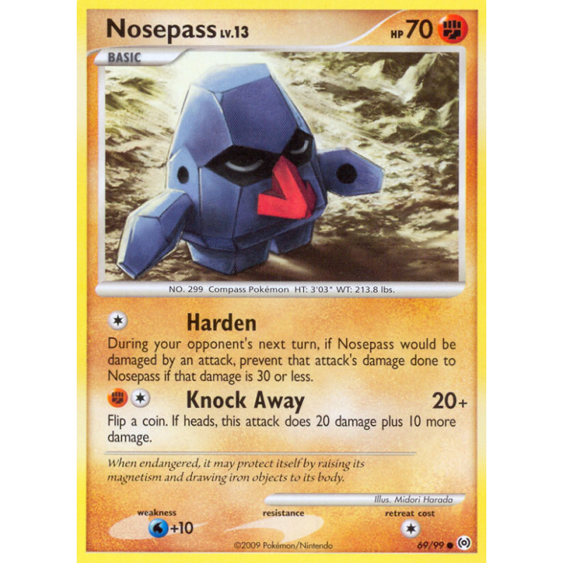 Carte Pokémon Nosepass 69/99 Commune Platinum Arceus