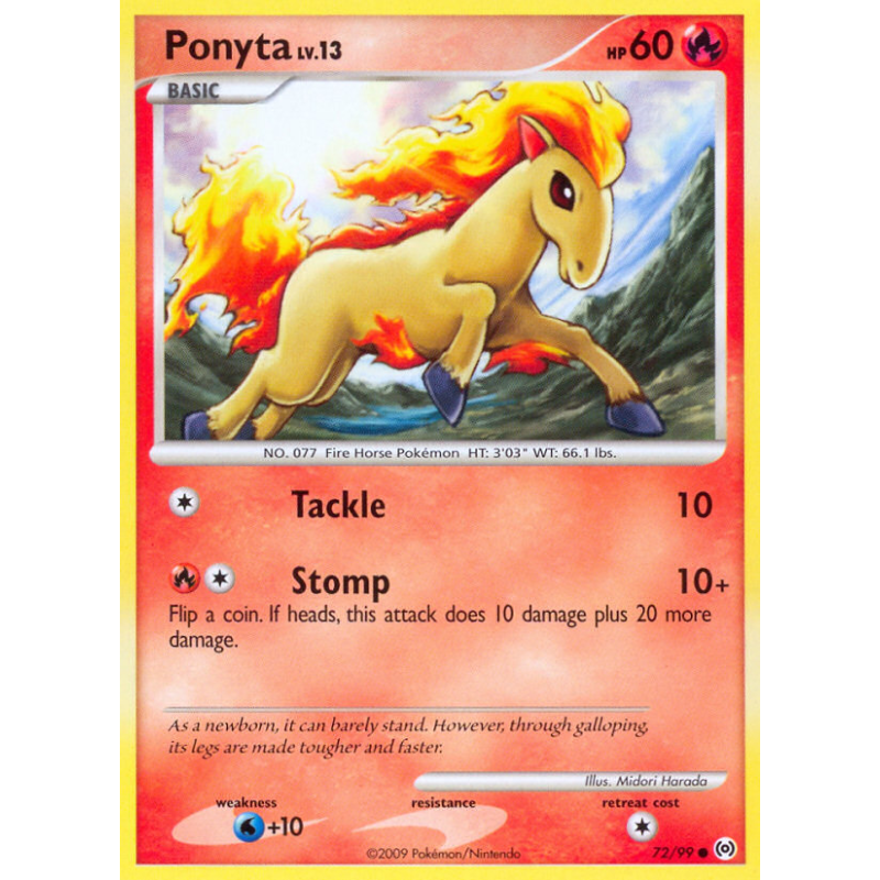 Carte Pokémon Ponyta 72/99 Commune Platinum Arceus