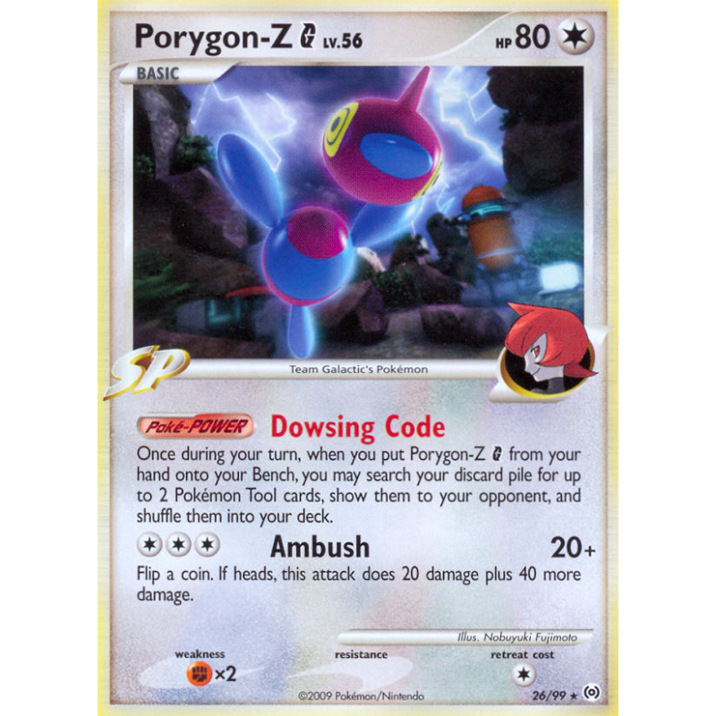 Carte Pokémon Porygon-Z G 26/99 Rare Platinum Arceus