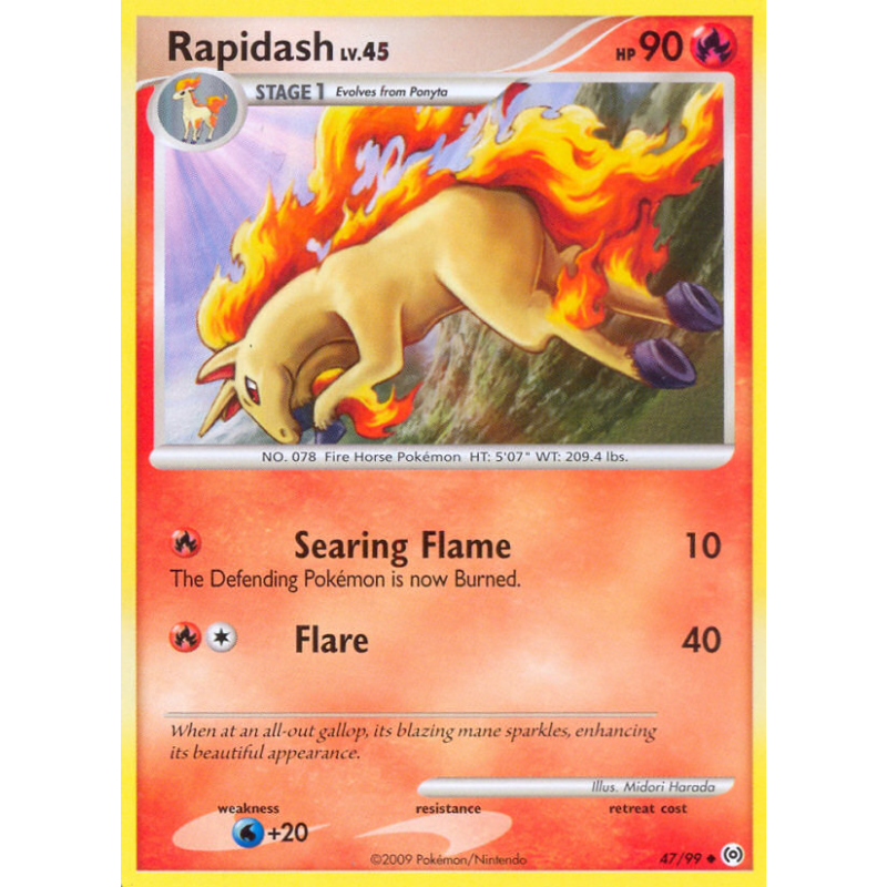 Carte Pokémon Rapidash 47/99 Peu commune Platinum Arceus