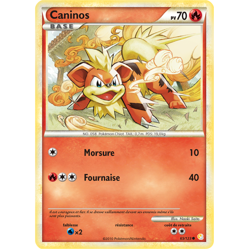 Carte Pokémon Caninos 65/123 Commune HeartGold & SoulSilver (JCC)