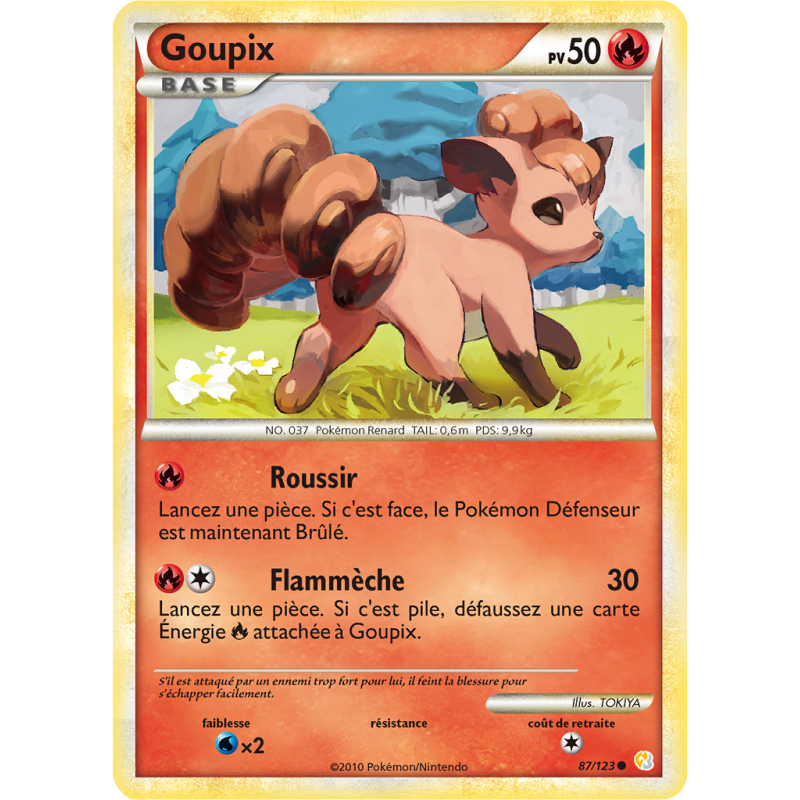 Carte Pokémon Goupix 87/123 Commune HeartGold & SoulSilver (JCC)
