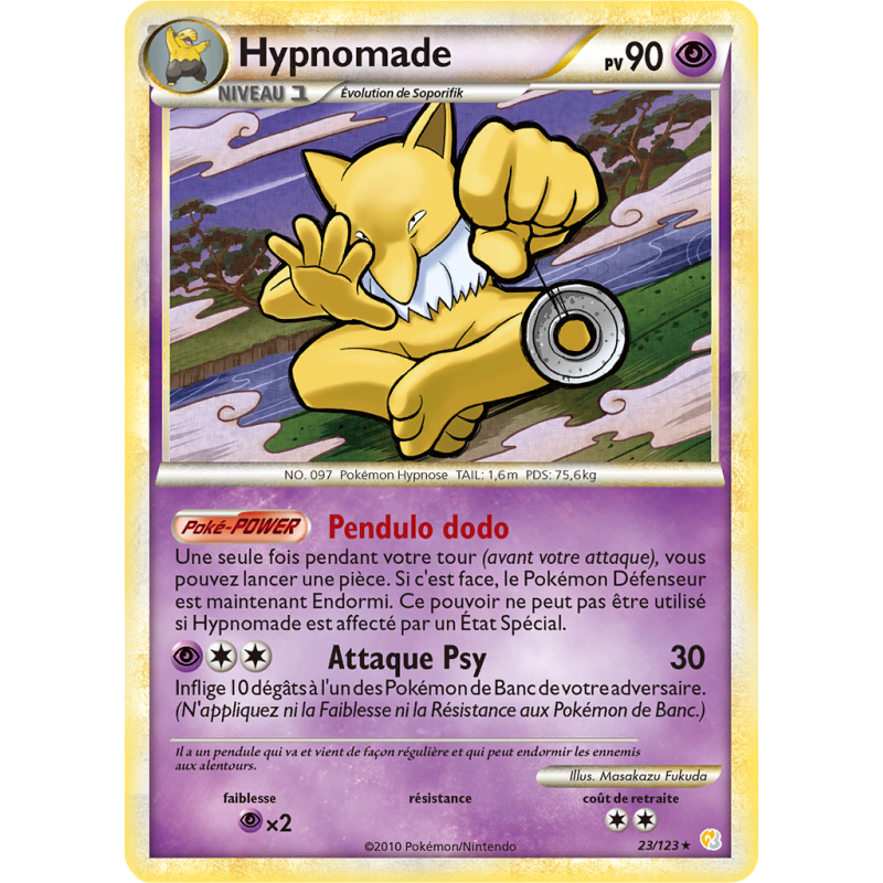 Carte Pokémon Hypnomade 23/123 Rare HeartGold & SoulSilver (JCC)