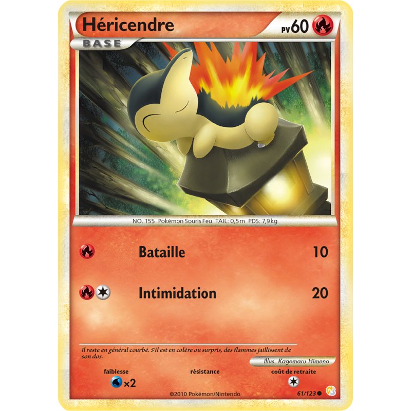 Carte Pokémon Héricendre 61/123 Commune HeartGold & SoulSilver (JCC)