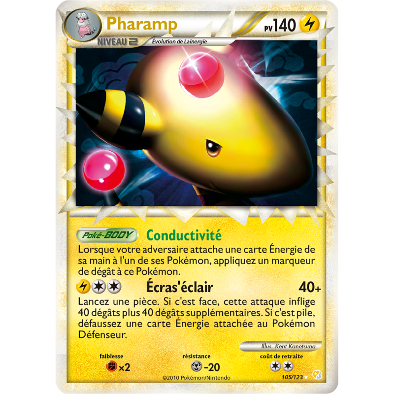 Carte Pokémon Pharamp 105/123 Prime HeartGold & SoulSilver (JCC)