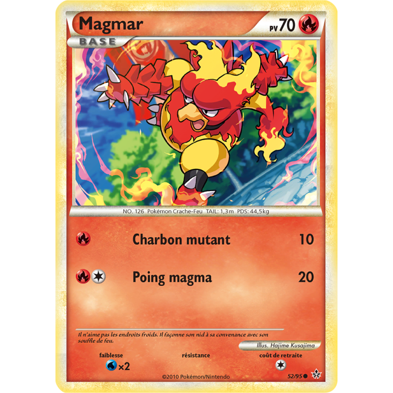 Carte Pokémon Magmar 52/95 Commune Déchaînement