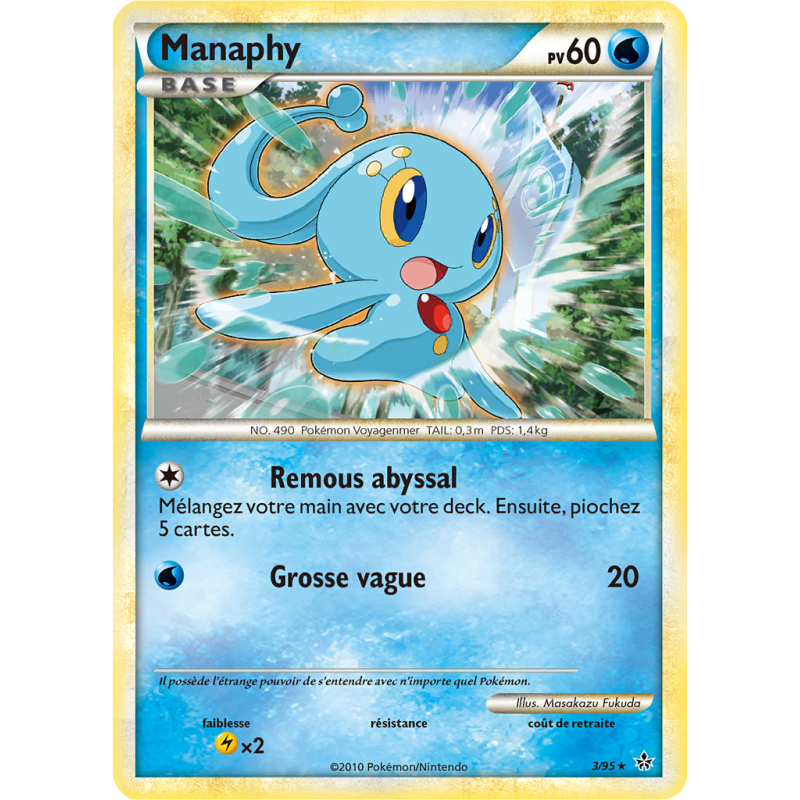 Carte Pokémon Manaphy 3/95 Holographique Déchaînement
