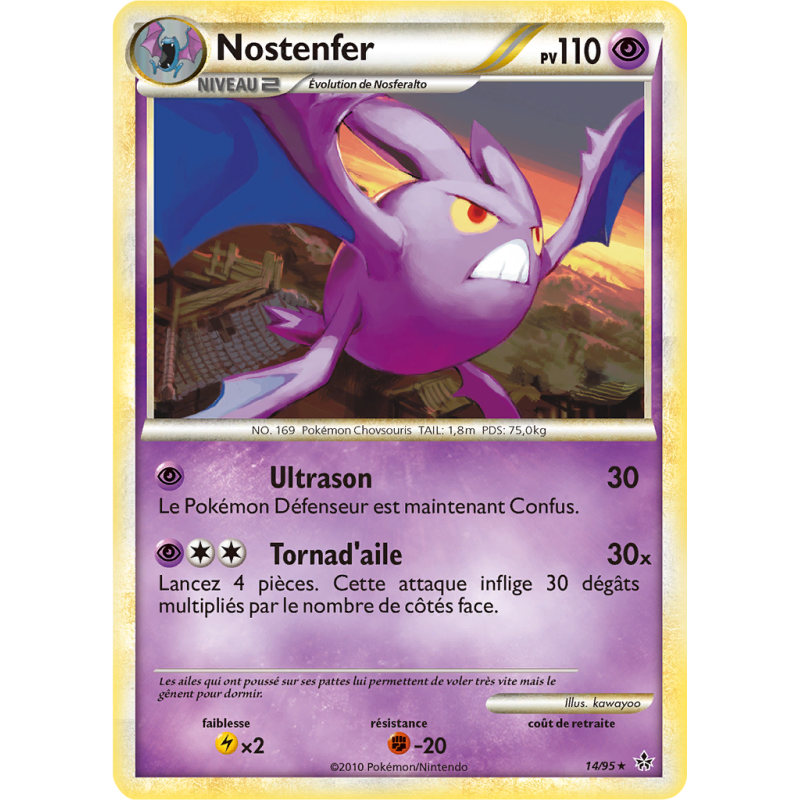 Carte Pokémon Nostenfer 14/95 Rare Déchaînement