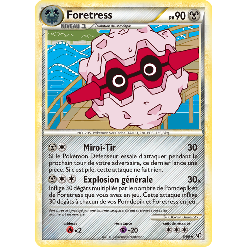 Carte Pokémon Foretress 3/90 Holographique Indomptable