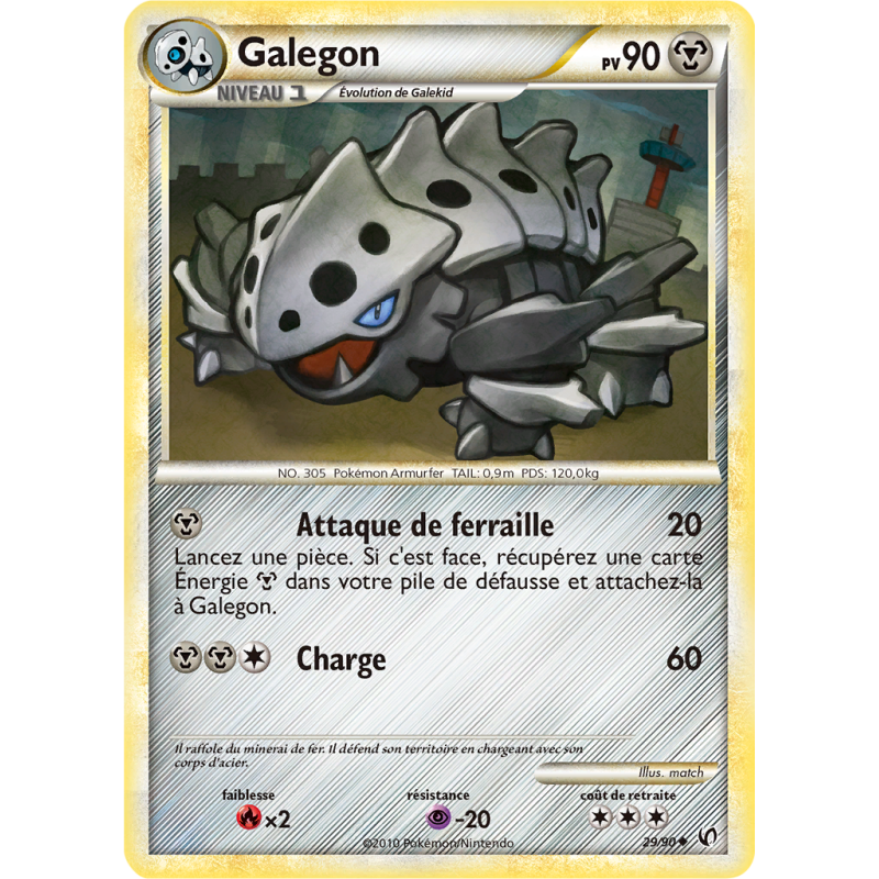 Carte Pokémon Galegon 29/90 Peu commune Indomptable
